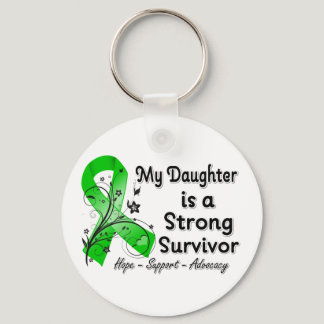 My Daughter is a Strong Survivor Green Ribbon Keychain