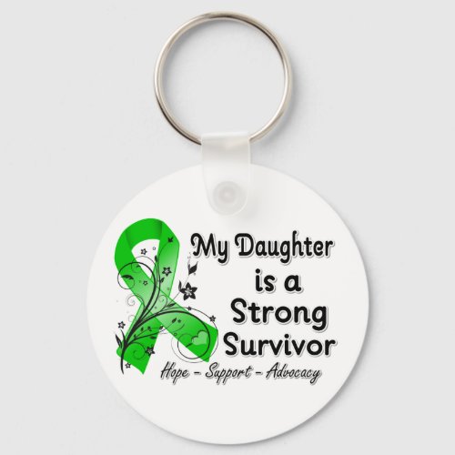 My Daughter is a Strong Survivor Green Ribbon Keychain