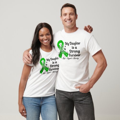 My Daughter is a Strong Survivor Green Ribbon T_Shirt