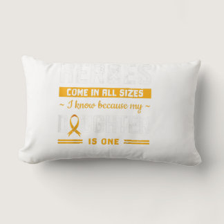 My Daughter Is My Hero Girl Childhood Cancer Lumbar Pillow