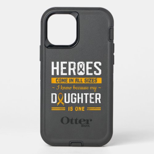 My Daughter Is My Hero Girl Childhood Cancer OtterBox Defender iPhone 12 Pro Case