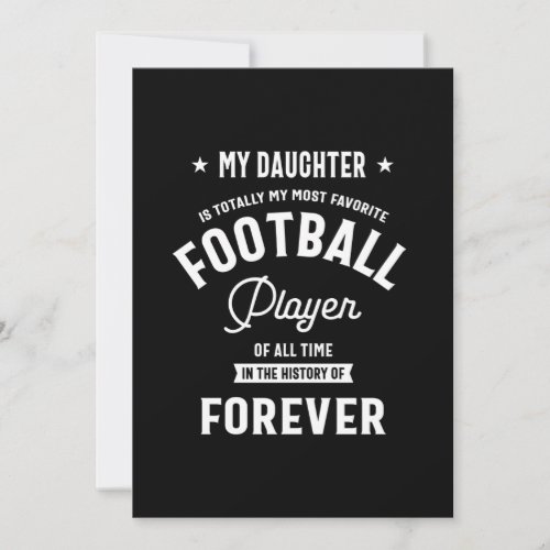 My Daughter My Most Favorite Football Player Thank You Card