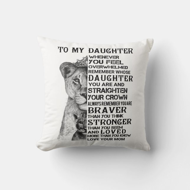 My Daughter Throw Pillow (Front)