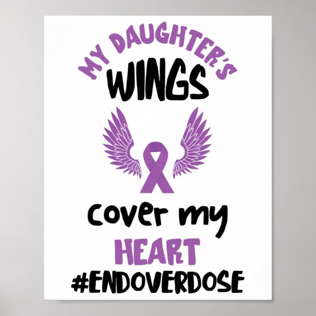 My Daughter's Wings Purple Ribbon Overdose Awarene Poster (Front)