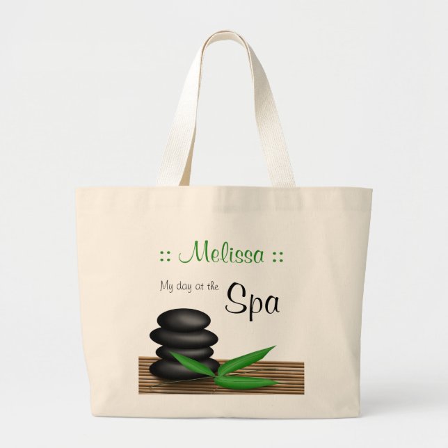 "My day at the Spa" personalized Jumbo Tote Bag (Front)