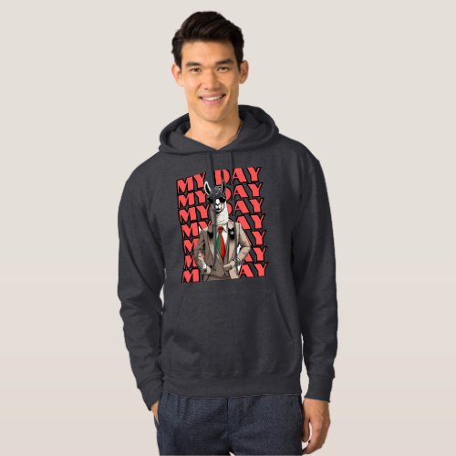 My Day Llama in Gucci Inspo Red Black Beige Design Hoodie