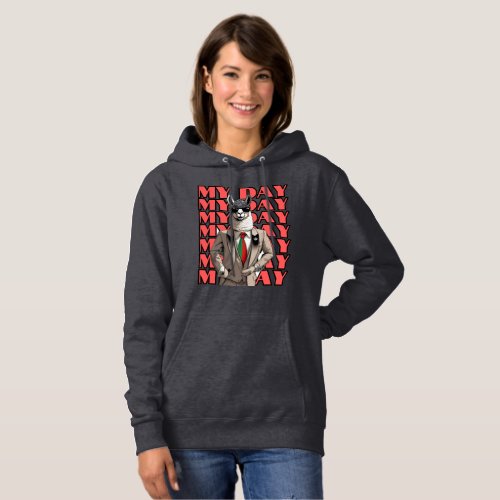 My Day Llama in Gucci Inspo Red Black Beige Design Hoodie