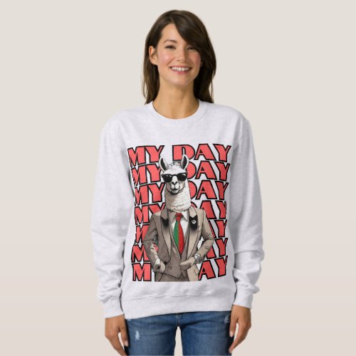 My Day Llama in Gucci Inspo Red Black Beige Design Sweatshirt