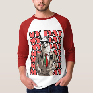 My Day Llama in Gucci Inspo Red Black Beige Design T-Shirt