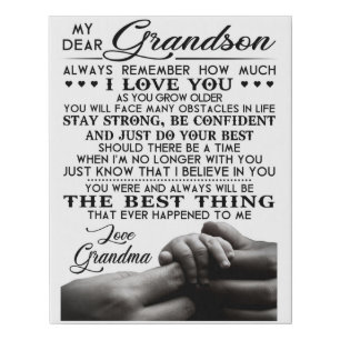 My Dear Grandson Faux Canvas Print