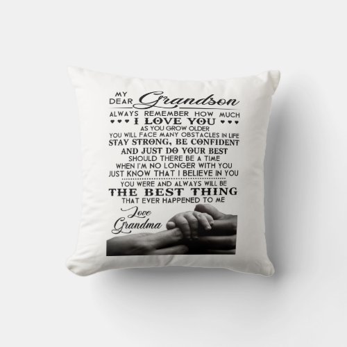 My Dear Grandson Throw Pillow