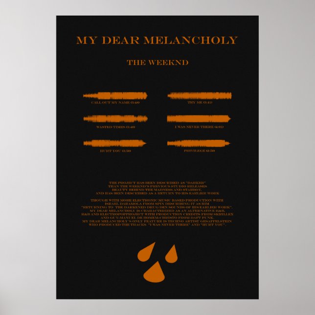 My Dear Melancholy Poster (Front)