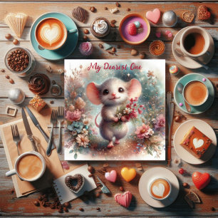 My Dearest One Cute Mouse Christian Valentine Holiday Card