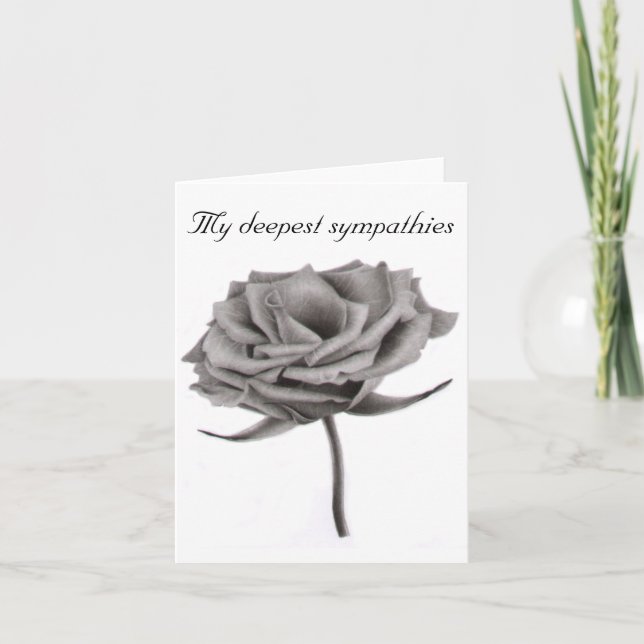My deepest sympathies rose card (Front)