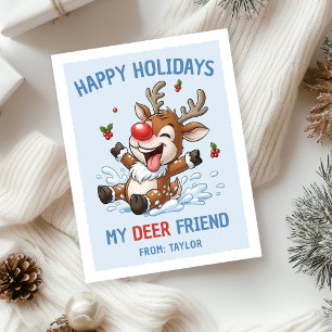 My Deer Friend Kids Classroom Christmas Holiday Card