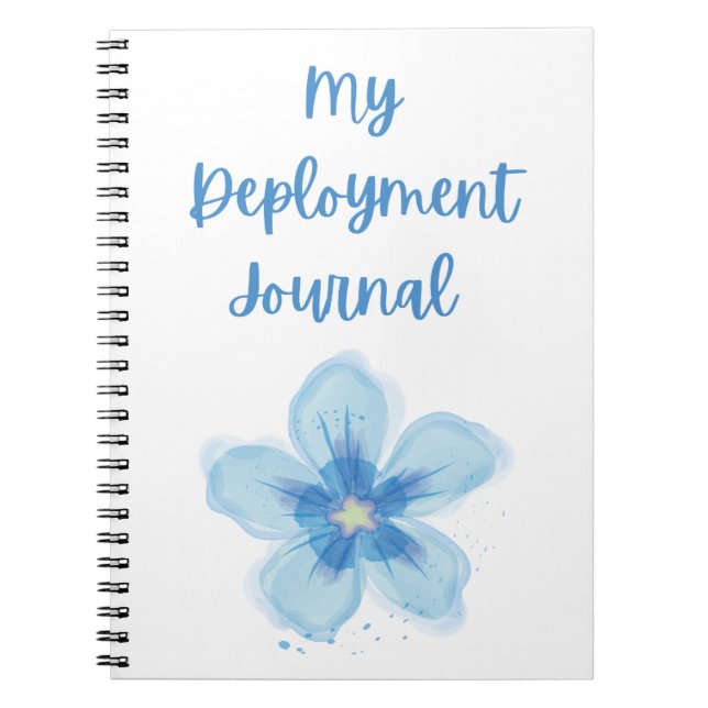 My Deployment Journal With Blue Flower  (Front)
