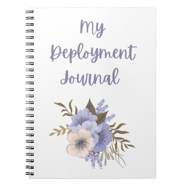 My Deployment Journal With Purple and Pink Flowers (Front)