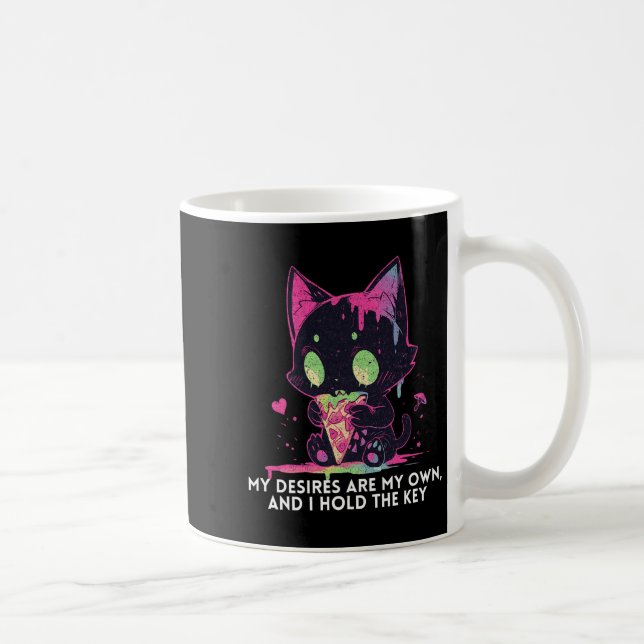 My Desires Are My Own And I Hold The Key Stoic Cat Coffee Mug (Right)