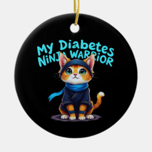 My Diabetes Ninja Warrior Stand Strong Ceramic Ornament