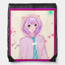 My digital drawing on Drawstring Backpack LS