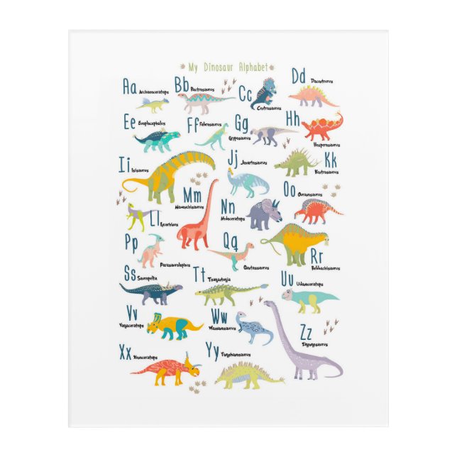 My Dinosaur Alphabet Acrylic Print (Front)
