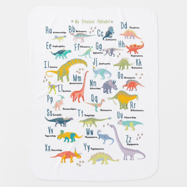 My Dinosaur Alphabet Baby Blanket (Front)
