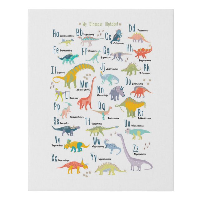 My Dinosaur Alphabet Faux Canvas Print (Front)