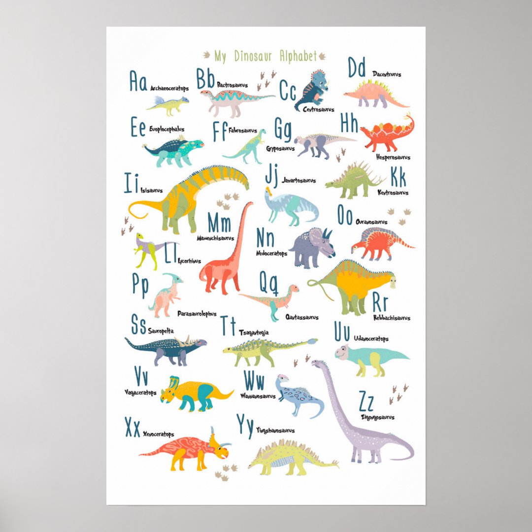 My Dinosaur Alphabet Poster | Zazzle