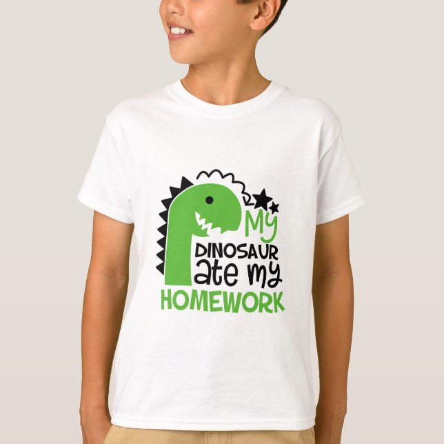 My Dinosaur Ate My Homework T-Shirt (Front)