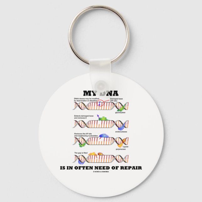 My DNA Is In Often Need Of Repair (DNA Humor) Keychain (Front)