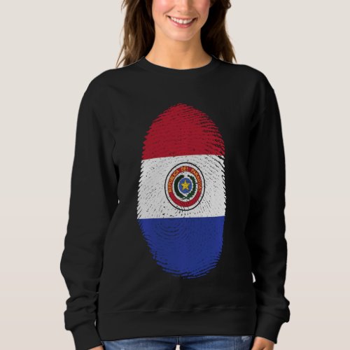 My Dna Is Paraguay Big Flag Fingerprint Nation Cou Sweatshirt