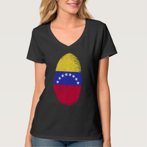 My Dna Is Venezuela Big Patria Flag Fingerprint Co T_Shirt