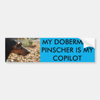MY DOBERMAN PINSCHER IS MY COPILOT BUMPER STICKER