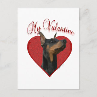 My Doberman Pinscher Valentine Holiday Postcard