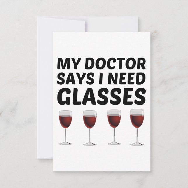 MY DOCTOR SAYS I NEED GLASSES THANK YOU CARD (Front)