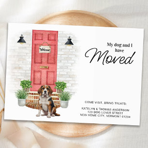 My Dog and I Have Moved Beagle Dog Moving Announcement