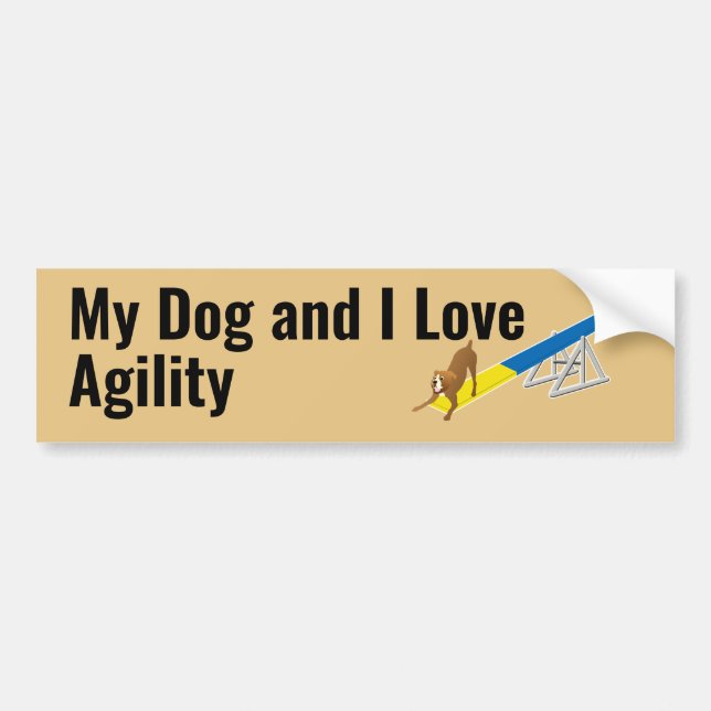 My Dog and I Love Agility Boxer Bumper Sticker (Front)