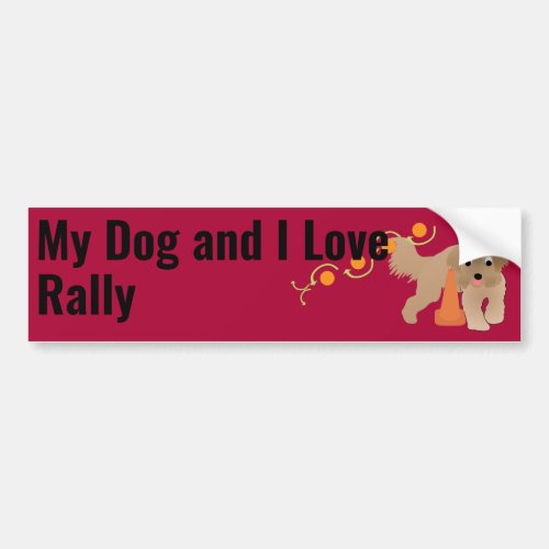 My Dog and I Love Rally Beardie Weaving v3 Bumper Sticker