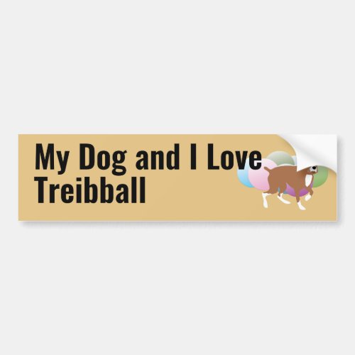 My Dog and I Love Treibball Boxer Bumper Sticker