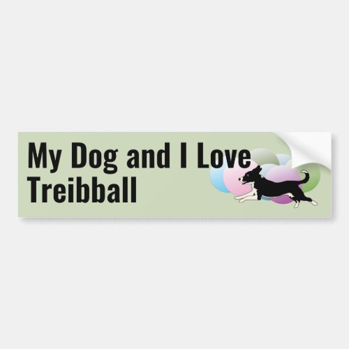 My Dog and I Love Treibball Mutt Bumper Sticker