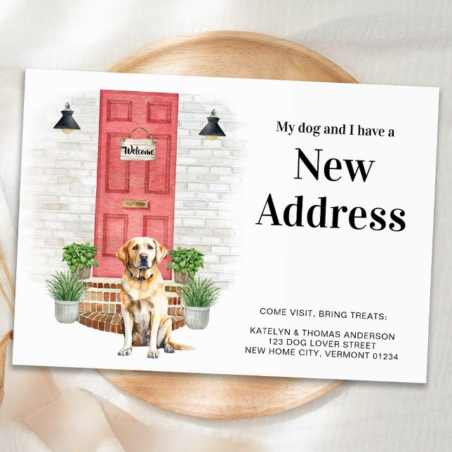 My Dog and I New Address Yellow Labrador Moving  Announcement (Creator Uploaded)