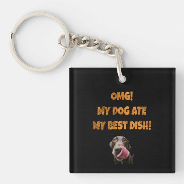 My dog ate my best dish stainless steel water bott keychain (Front)