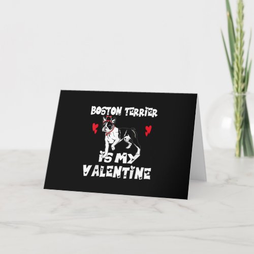 My Dog Boston Terrier Is My Valentine Day Animal Thank You Card