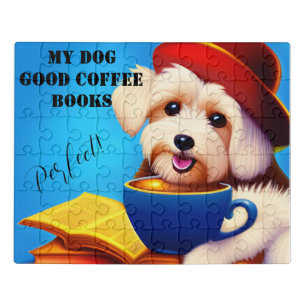 MY DOG, GOOD COFFEE, BOOKS. Editable Jigsaw Puzzle