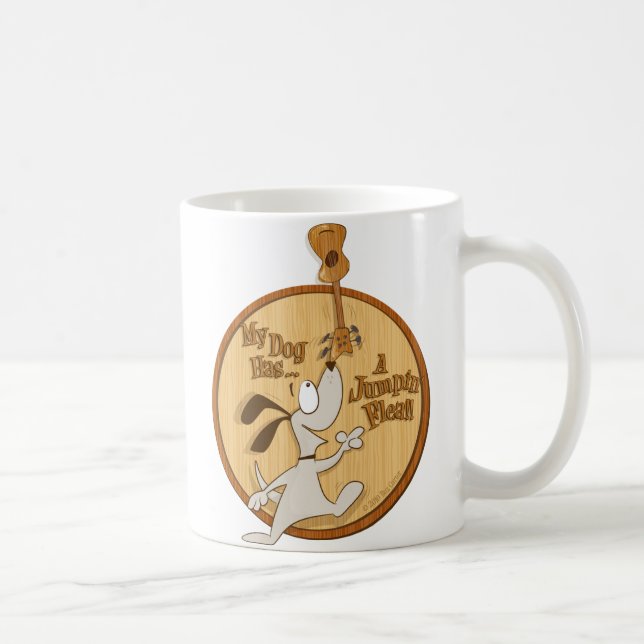 My Dog Has... A Jumpin' Flea/ Heart Uke Coffee Mug (Right)