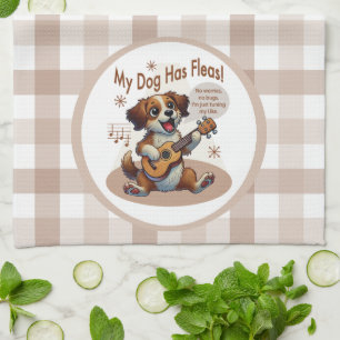 My Dog Has Fleas Ukulele Tuning Song Kitchen Towel