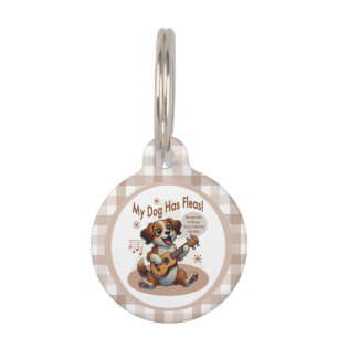 My Dog Has Fleas Ukulele Tuning Song Pet ID Tag