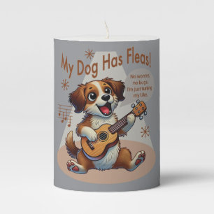 My Dog Has Fleas Ukulele Tuning Song Pillar Candle