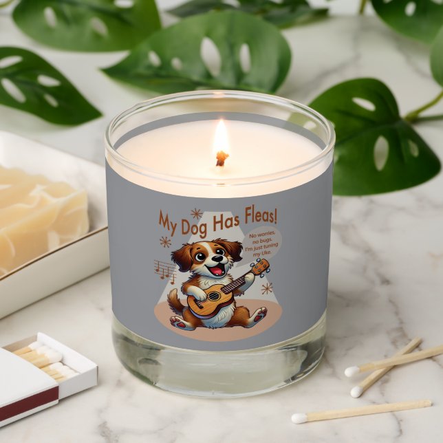 My Dog Has Fleas Ukulele Tuning Song Scented Candle (Lit)