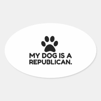 My Dog Is A Republican Oval Sticker